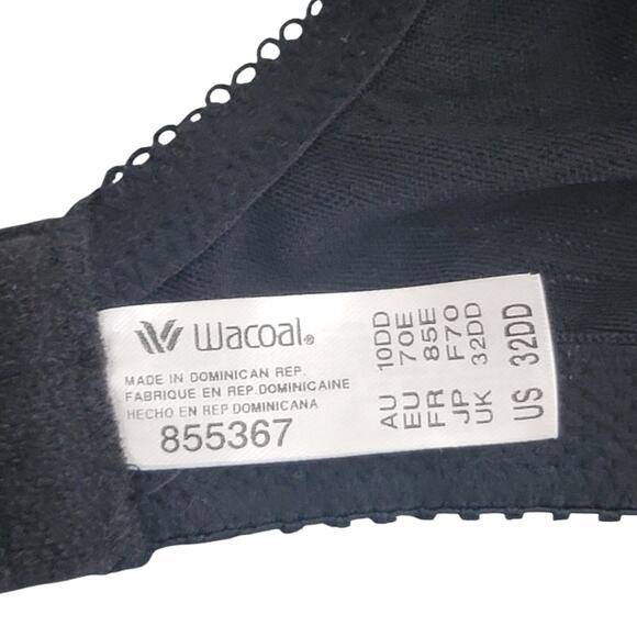 Wacoal 855367 Jacquard Underwire Bra Black 32DD - Picture 9 of 11